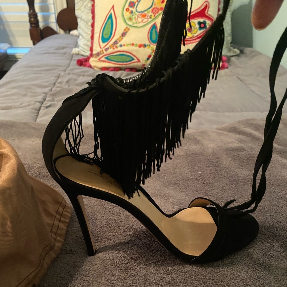 Gianvito Rossi fringe tie heel